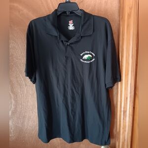Hanes Black Polo Shirt with Small Embroidered Logo